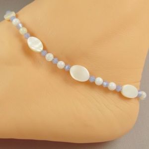 Swarovski & Mother of Pearl beaded Anklet Bracelet